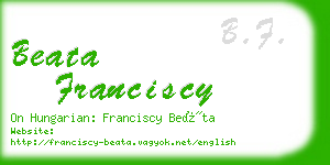 beata franciscy business card
